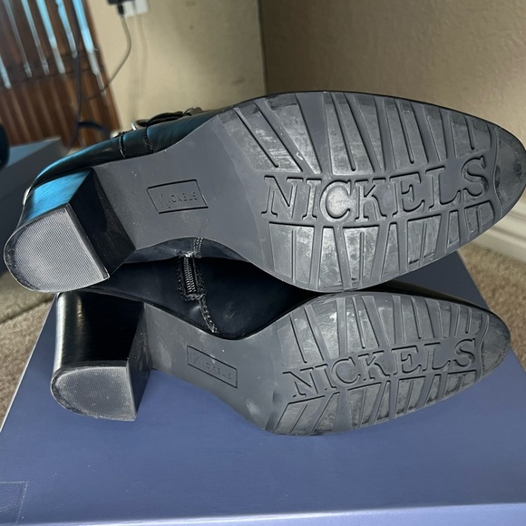 Nickels Marlon Black Buckled Heeled Booties - Sz 10 w/ box - Picture 4 of 8